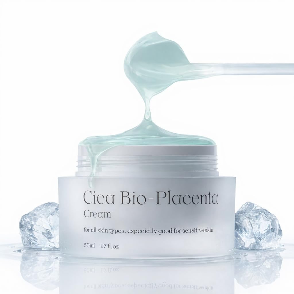Cica Cream Gel Face Moisturizer - Natural Relief for Sunburn, Hydrating & Soothing Sensitive Skin | 1.7 Fl oz / 50ml