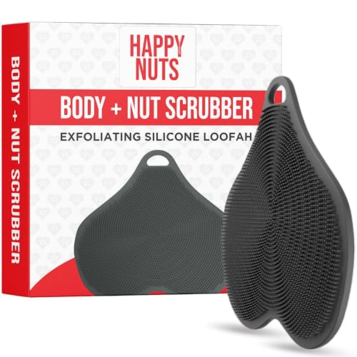 HAPPY NUTS Silicone Body Scrubber - Exfoliating Shower Brush (1 Pack)