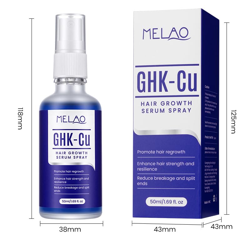 GHK-Cu Copper Peptide Hair Growth Serum - Strengthens Hair & Scalp, Reduces Thinning | 1.69 fl oz