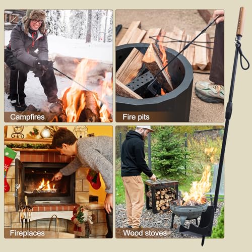 CHANGE MOORE 35.2" Portable Fire Pit Poker & Blow Stick Set