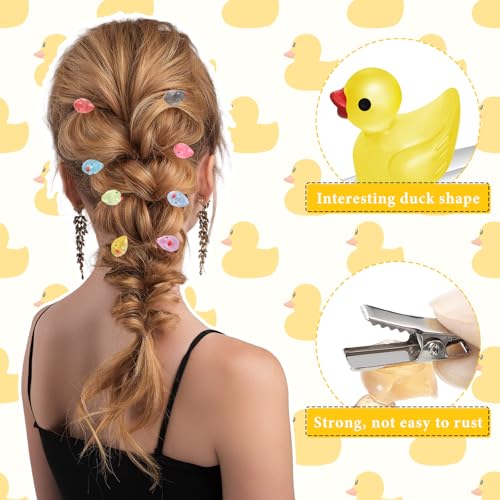 100 Glow in Dark Duck Hair Clips for Women - Fun Accessories