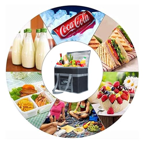 Large Foldable Cooler Bag - Durable Thermal Tote for Food Delivery & Camping