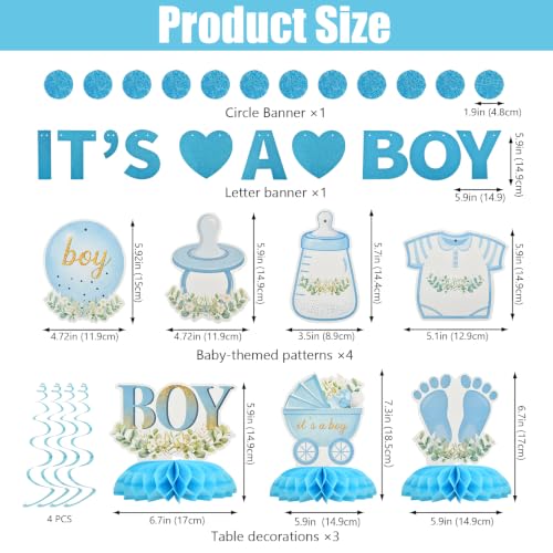 It's a Boy Baby Shower Decorations - 9-Piece Light Blue Set