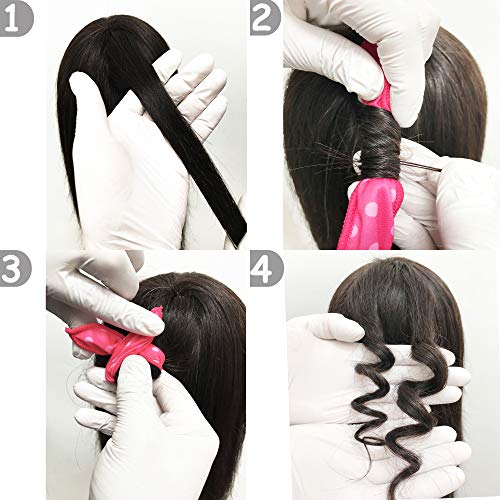 Aimin Soft Satin Sponge Overnight Curlers for Heatless Long Hair Curls (20 pcs, Pink)