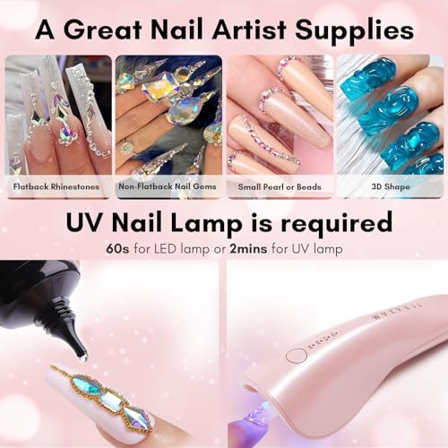 Makartt 15ml UV Rhinestone Glue Gel for Nail Art and Gems