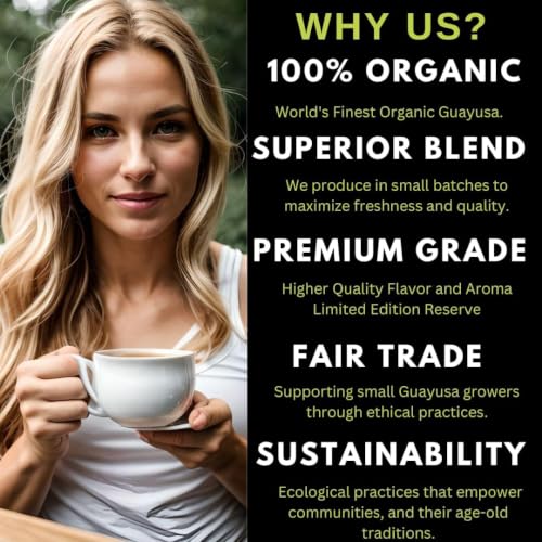 Organic Guayusa Tea Bags - 20 Count, Premium Quality, 50mg Caffeine
