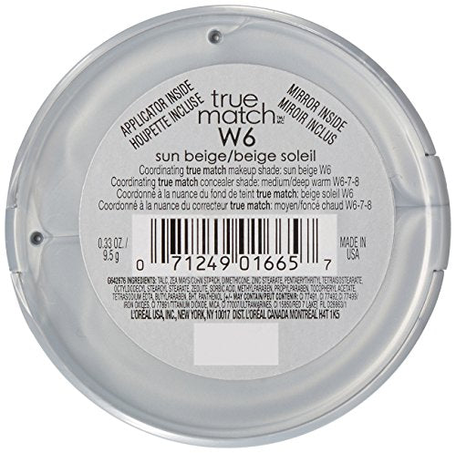 L'Oreal Paris True Match Super Blendable Oil-Free Powder Foundation W6 Medium - Pack of 2, 0.33 oz Each