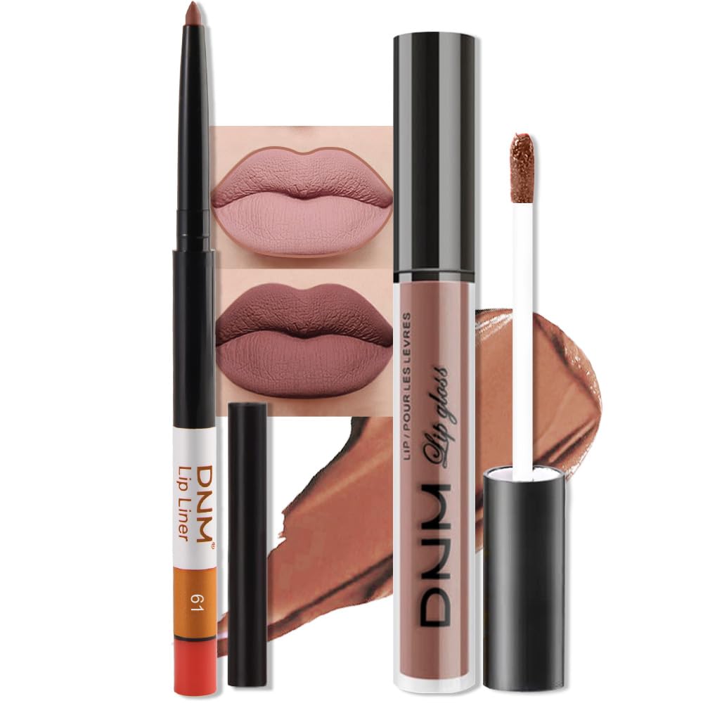 Medium Brown Beige Lip Liner & Matte Lipstick Set - Vegan, Long-Lasting, Waterproof | 2 Pcs