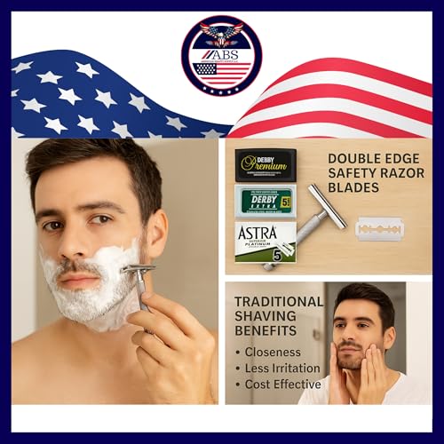 Double Edge Safety Razor Blade Sampler Pack - 100 Count Stainless Steel
