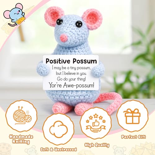 Positive Crochet Possum - Inspirational Back to School Gift