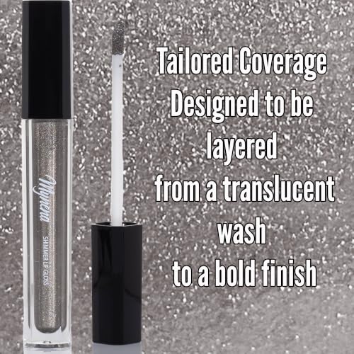 Mynena ISteel Silver Gray Shimmer Lip Gloss Hydrating & Non-Sticky