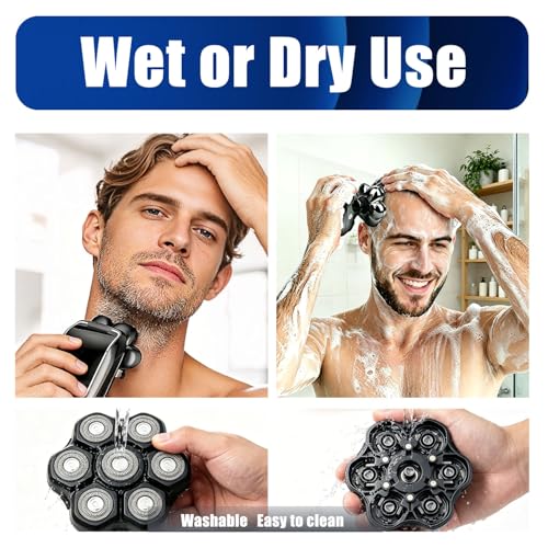 Black 1 Pack Magnetic 7D Shaver Head Replacement for Freebird & SHPVVER Men’s Bald Head Shavers