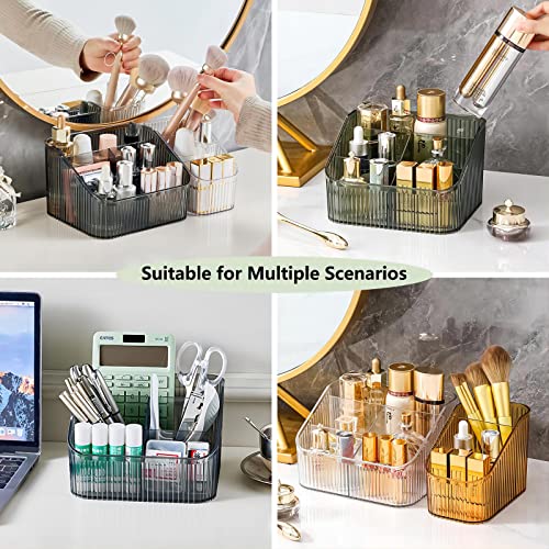 DASITON Large Capacity Green Makeup Brush Holder - 5 Slot Organizer