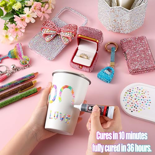 36,000 Pcs 3mm Flatback Rhinestone Kit with B7000 Glue and Precision Tools