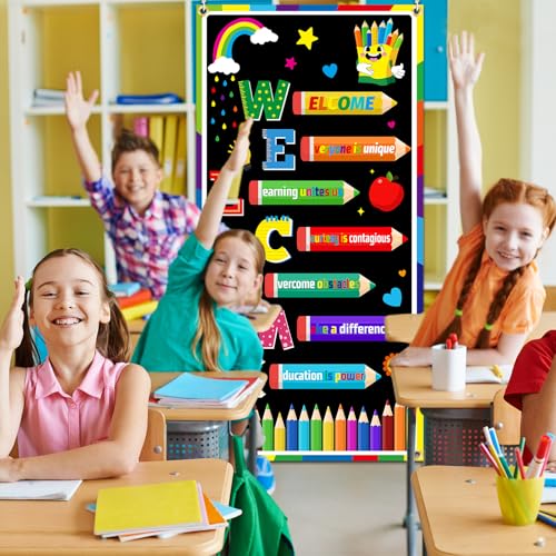 Welcome Back to School Banner - Large Classroom Door Cover 71x43 inches