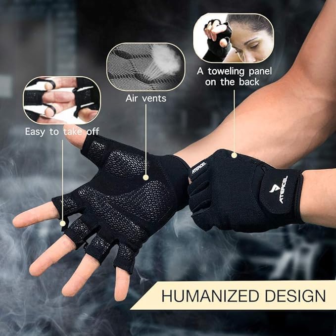 Workout Gloves for Men & Women - Breathable Exercise Gloves for Weight Lifting & Cycling | Snug Fit