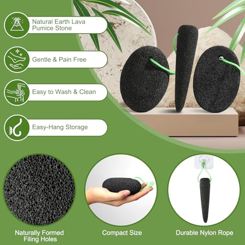 Natural Pumice Stone Set for Feet - 3 Pack Exfoliation Tools