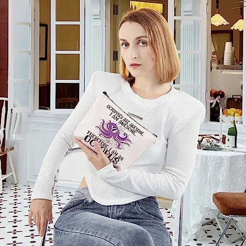 LEVLO Octopus Awesome Makeup Bag - Cute Cosmetic Pouch for Octopus Fans