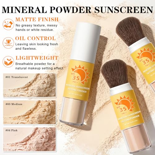 Mineral Sunscreen Setting Powder for Face & Scalp - SPF 35