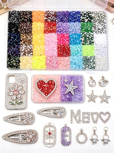 Jelly Multicolored 3mm Rhinestone Bedazzler Kit - 32000 Pcs with B7000 Glue