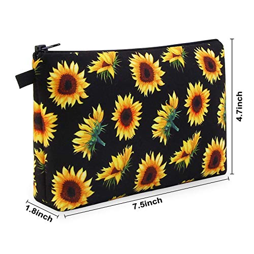 MAGEFY Waterproof Sunflower Makeup Bag for Travel & Storage
