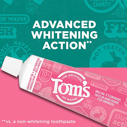 Tom's of Maine Sensitive & Whitening Toothpaste, Soothing Mint, 3-Pack