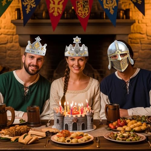 20-Piece Medieval Knight Party Decoration Set with Helmets & Crowns