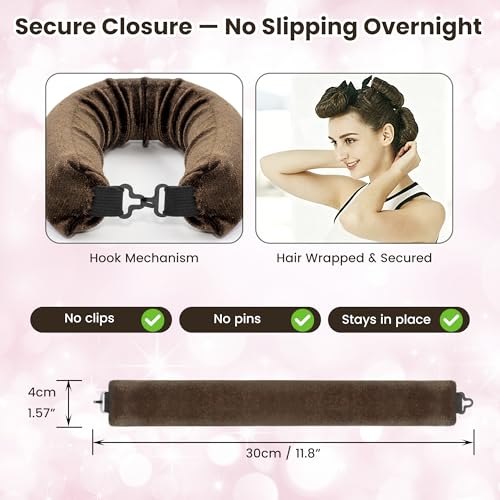 Velvet Heatless Curls Overnight Set with Satin Bonnet - 5 Piece