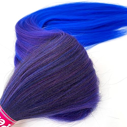 26 Inch Knotless Ombre Braiding Hair - 1B Purple Blue - 3 Bundles