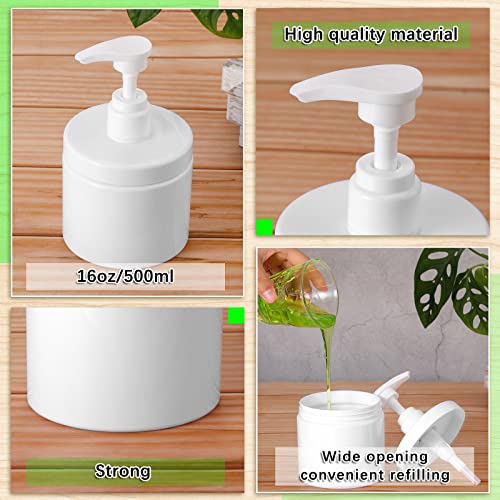 White 4-Pack 500ml Refillable Lotion & Shampoo Dispenser Bottles with Pump