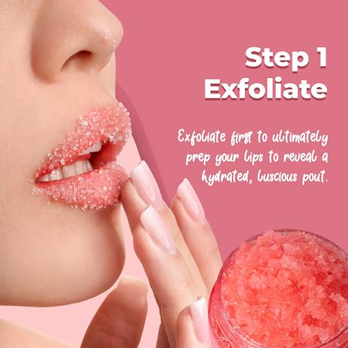 Watermelon Lip Scrub and Sleeping Mask Duo for Soft Lips