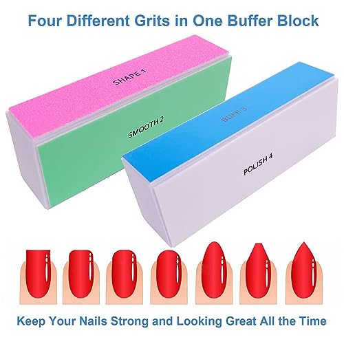 GigaGround 4-Way Nail Buffer Block Set - 10 Pcs for Shiny Natural & Acrylic Nails