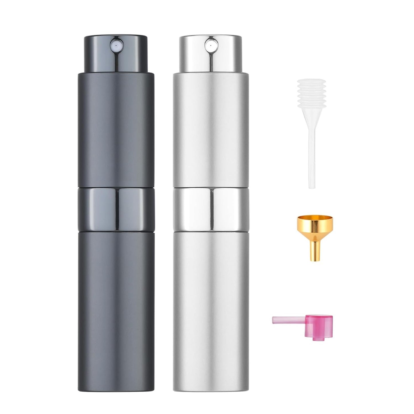 Tekson Travel Perfume Atomizer - Refillable Mini Cologne Spray Bottle | Portable Black Aftershave Dispenser (8ml)