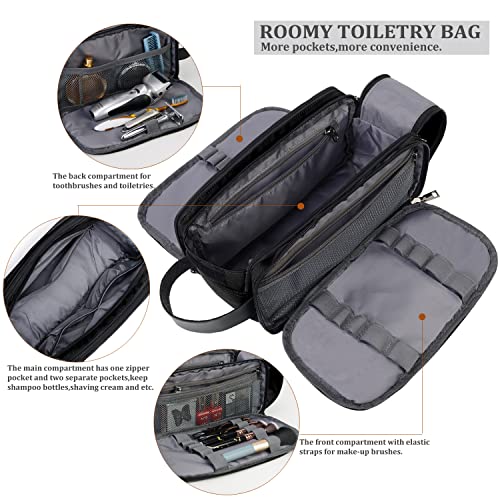 CROCOD Toiletry Bag for Men - Water-Resistant Oxford Travel Dopp Kit