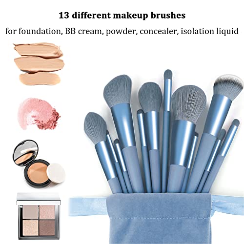 Koccido 22-Piece Sky-Blue Makeup Brush Set for Flawless Application