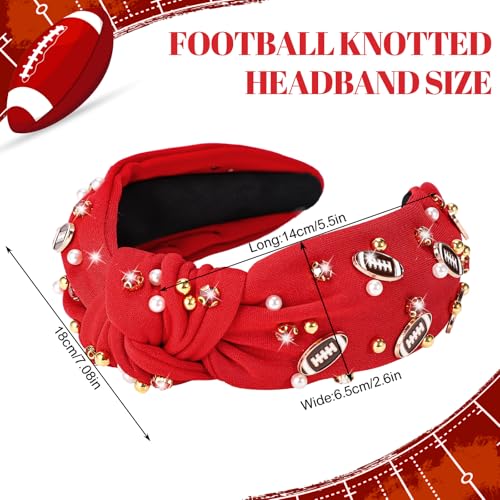 Red Football Knotted Headband for Women | Comfortable & Stylish