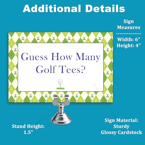 Guess How Many Golf Tees Party Game Set - 100 Guess Cards & Sign