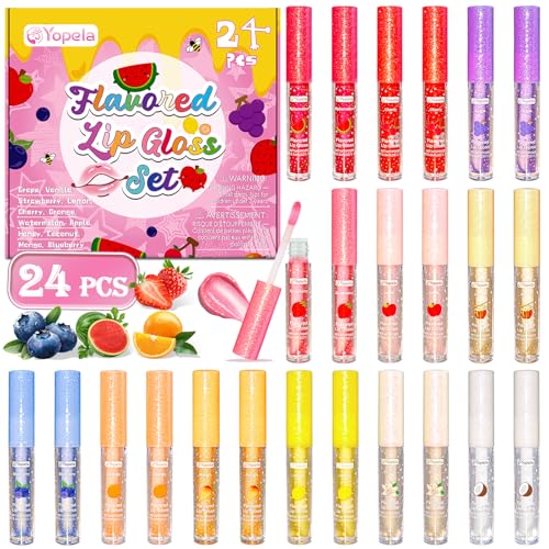 Yopela 24pcs Lip Gloss Set B-24 with Vitamin E & Fruity Flavors