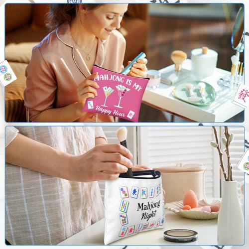 SilTriangle 9 Pcs Mahjong Cosmetic Bags for Women Gift - Style 1