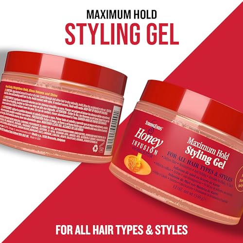 Maximum Hold Honey & Shea Styling Gel for All Hair Types – 12 oz