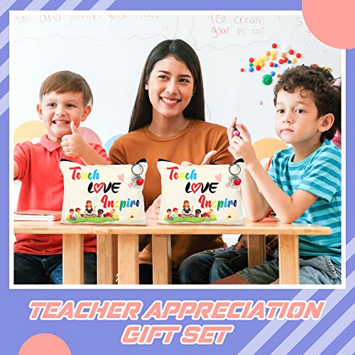 MTLEE 16-Piece Teacher Appreciation Gift Set with Makeup Bags & Keychains