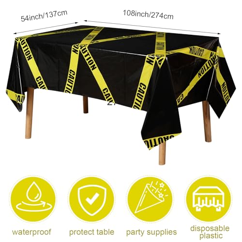 Irenare 3-Pack Halloween Construction Party Tablecloths 54x108