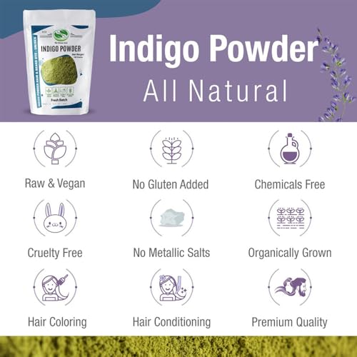 200g Indigo Powder Hair Dye by The Henna Guys - Natural Color
