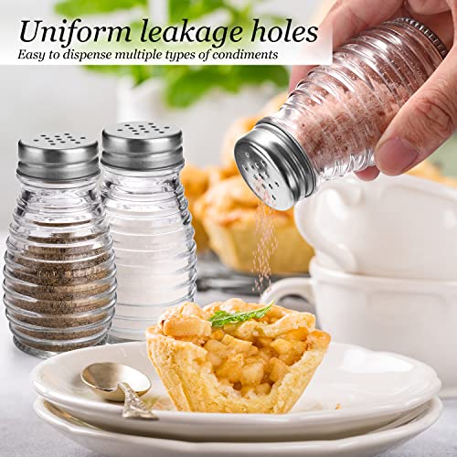 DWTS Farmhouse Glass Salt and Pepper Shaker Set - Easy to Fill & Clean
