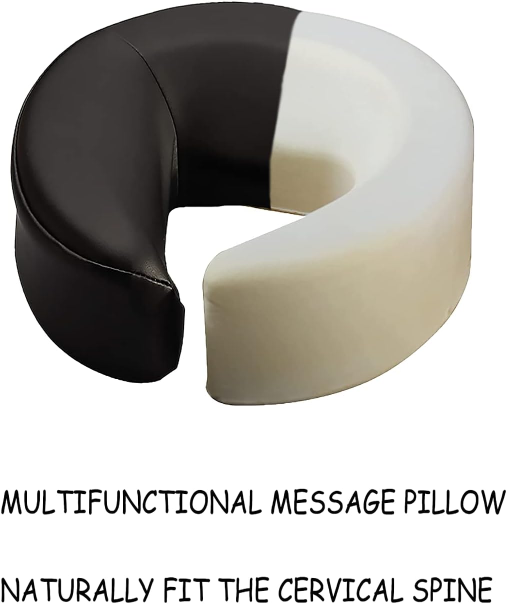 Adjustable U-Shaped Massage Table Headrest Pillow - Elastic Memory Foam Face Cushion for Beauty Beds