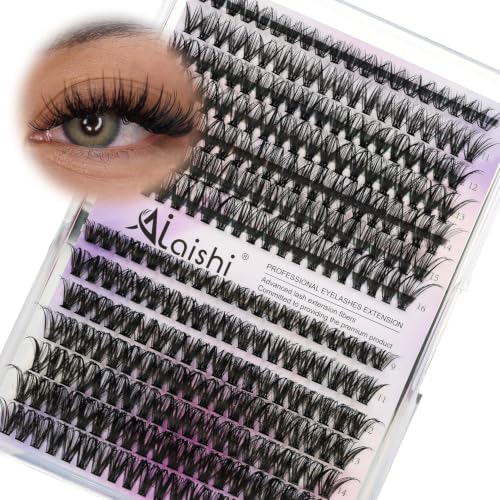 AILAISHI 280pcs DIY Cluster Eyelash Extensions 40D+50D 9-16mm D Curl Fluffy Natural Lashes