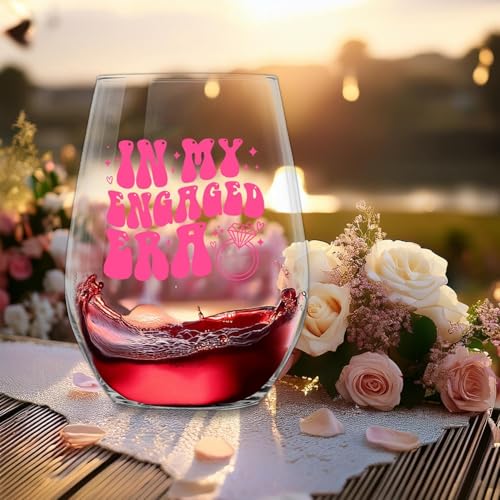 Engaged Era Stemless Wine Glass - 15oz Bridal Gift for Her