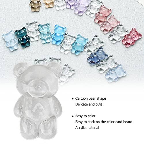 50pcs Clear Acrylic Bear-Shaped Nail Polish Color Display Cards for Nail Art & Practice