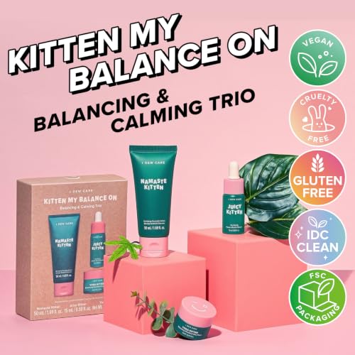 I DEW CARE Calming Kitten My Balance On Skincare Set - Heartleaf, Serum & Clay Mask