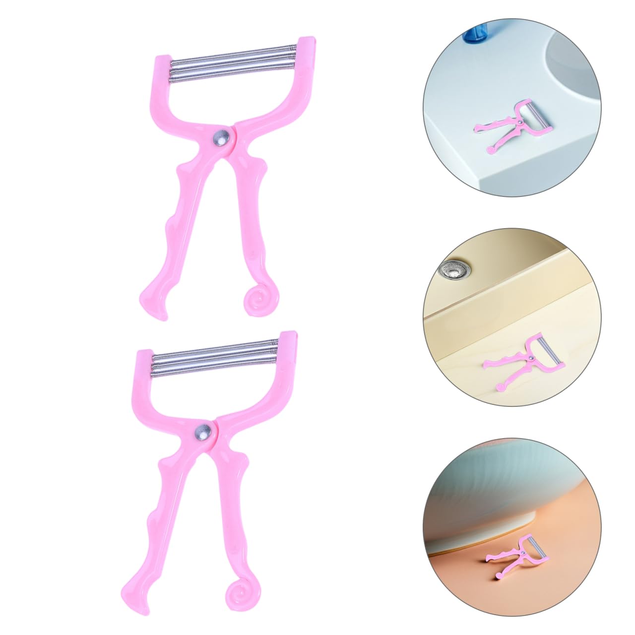Facial Hair Removal For Women, Manual Portable Design ; Full Body Epilator, Painless Gentle Hair Pulling ; 2Pcs Pink Remover For Face, Neck And Daily Beauty Care